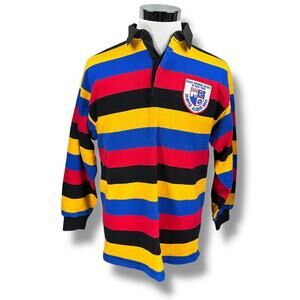 Vintage Athletic Knit Rugby Shirt Men’s Large Colorblock Referee Society Striped